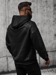 Férfi kapucnis pulóver fekete OZONEE O/3A76