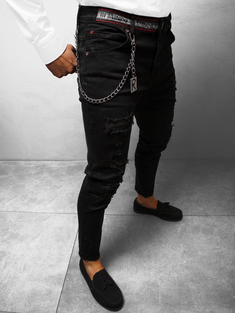 Férfi farmer nadrág Fekete OZONEE DR/TF087Z