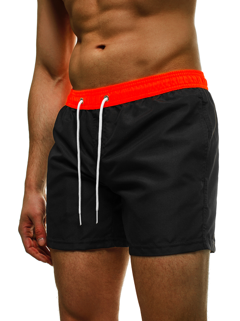 Férfi fürdőnadrág fekete-narancs OZONEE ST004-8