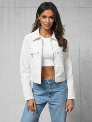 Női Bőrdzseki Fehér OZONEE O/G117