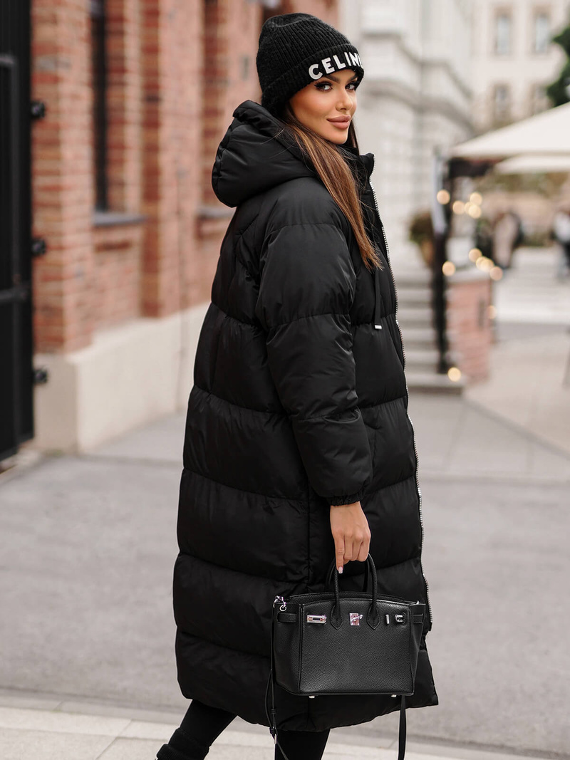 Női téli kabát fekete OZONEE JS/5M3163/392Z