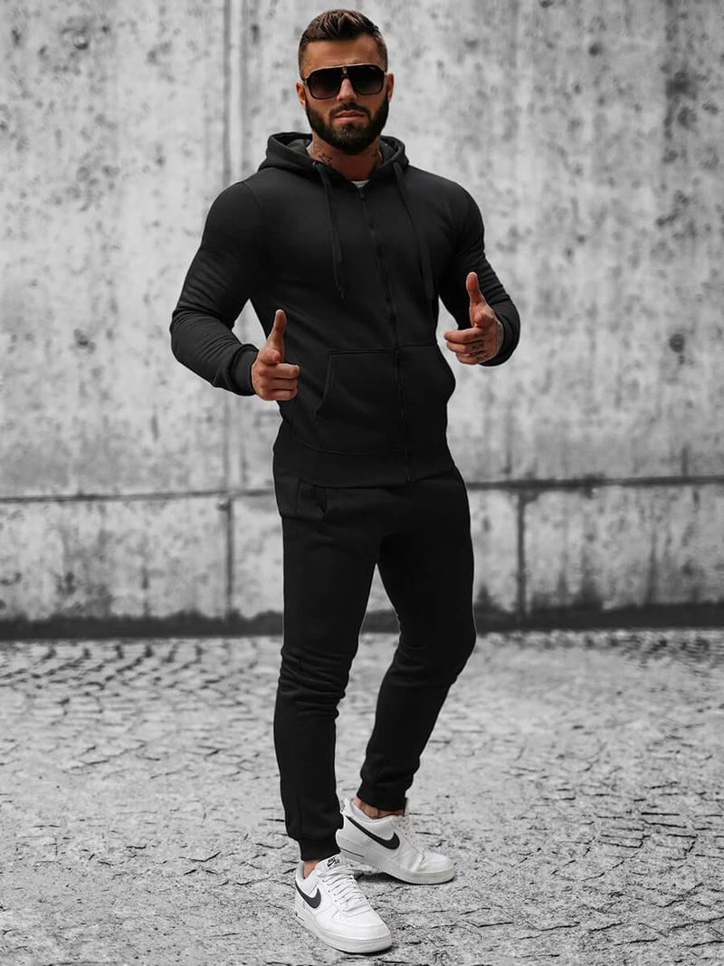 Férfi melegítő együttes fekete OZONEE JS/XW2008