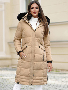 Női téli kabát bézs OZONEE O/W377Z