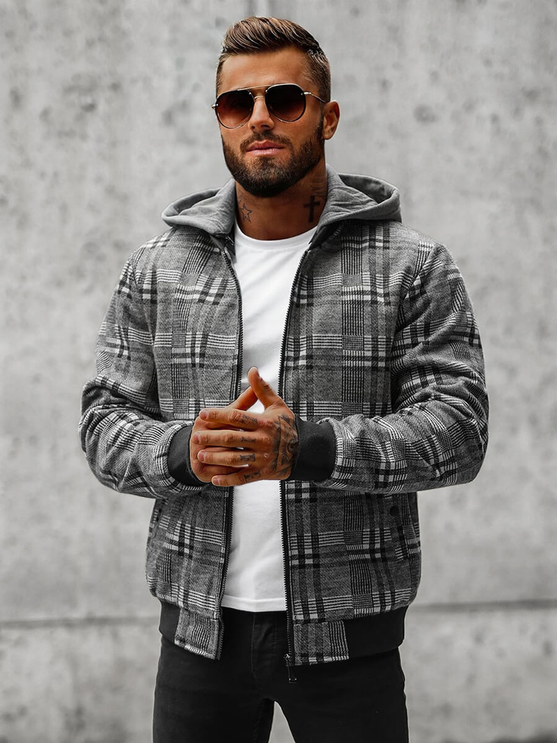 Férfi kabát szürke OZONEE O/3A58