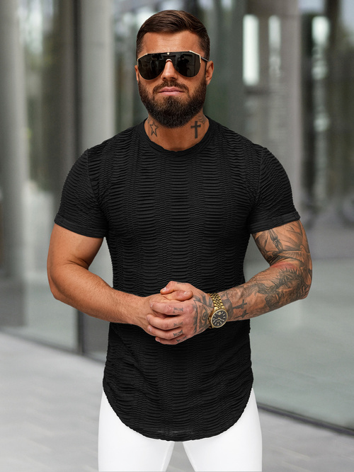 Férfi Póló Fekete OZONEE O/B1147