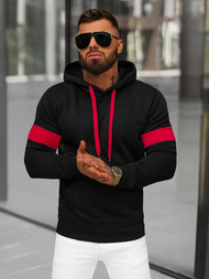 Férfi kapucnis felső fekete OZONEE JS/8B1321/3