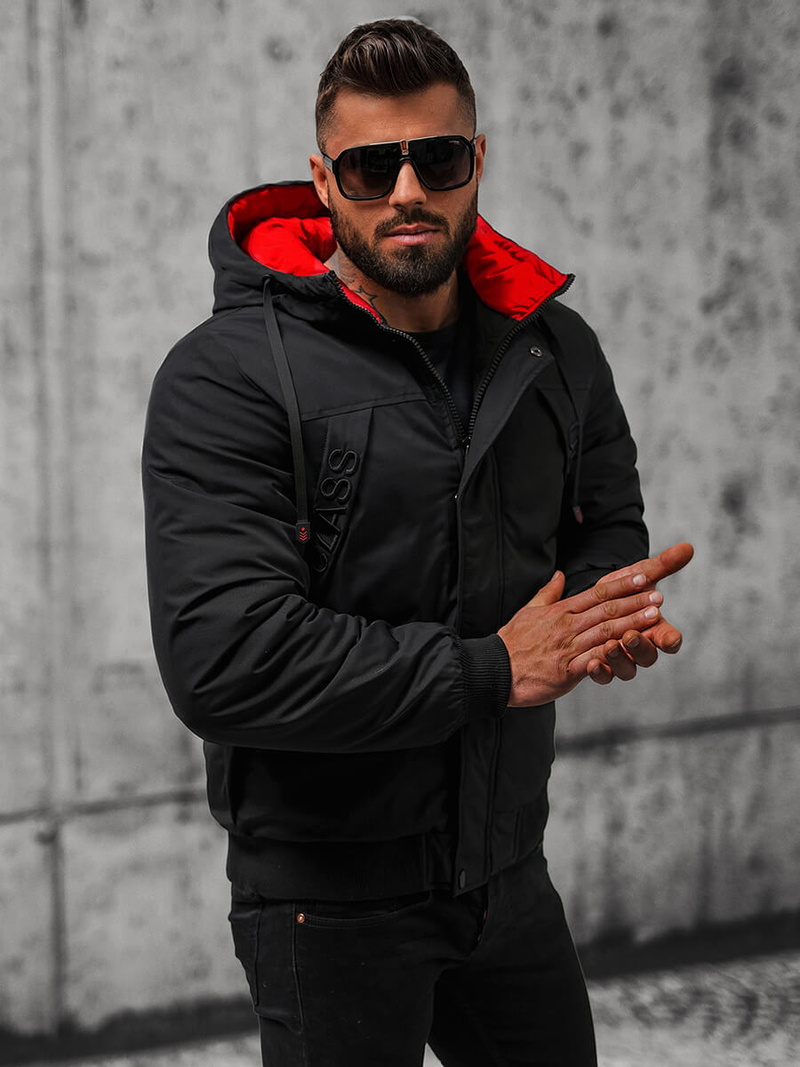 Férfi Steppelt Kabát Fekete OZONEE JS/27M8100