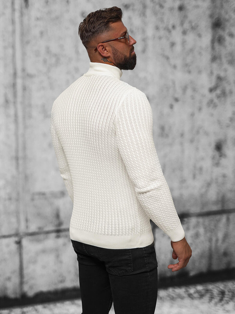 Férfi pulóver ecru OZONEE L/1539Z