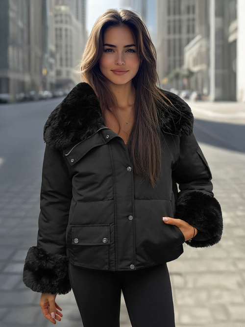 Női téli kabát fekete OZONEE O/H833Z