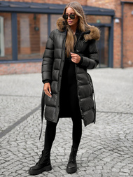 Női kabát fekete OZONEE JS/5M3298/392Z