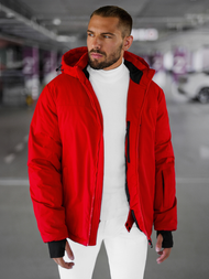 Férfi Steppelt Kabát Piros OZONEE JS/91M9901/270