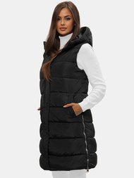 Női hosszú mellény fekete OZONEE O/81260