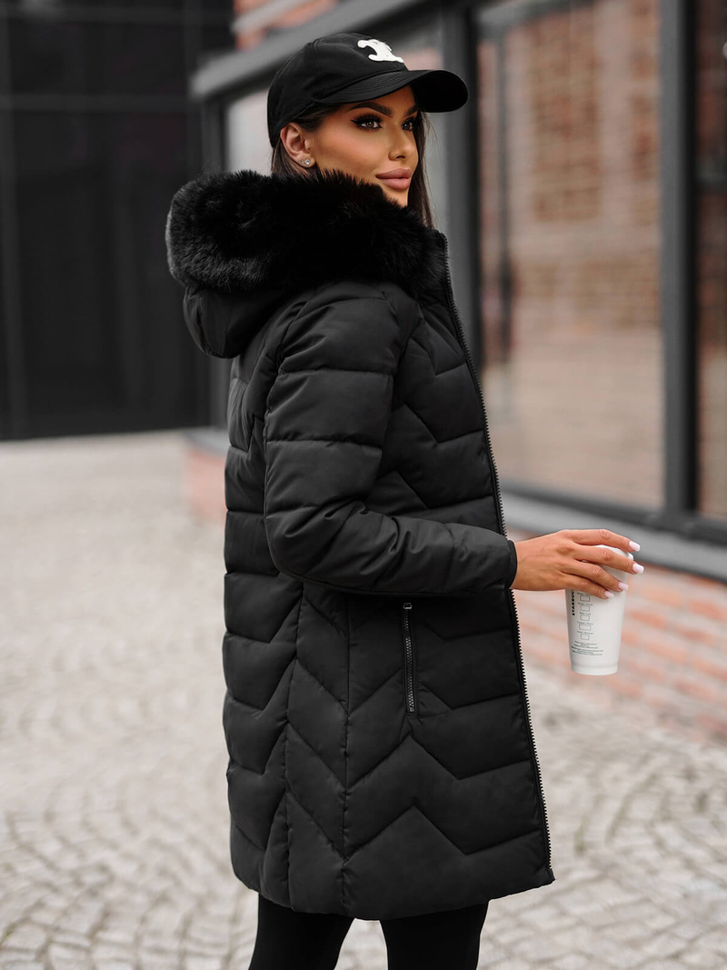 Női téli kabát fekete OZONEE JS/16M9121/392Z