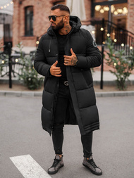 Férfi téli kabát fekete OZONEE JS/19M1290/392