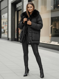 Női téli kabát fekete OZONEE JS/16M9185/392Z