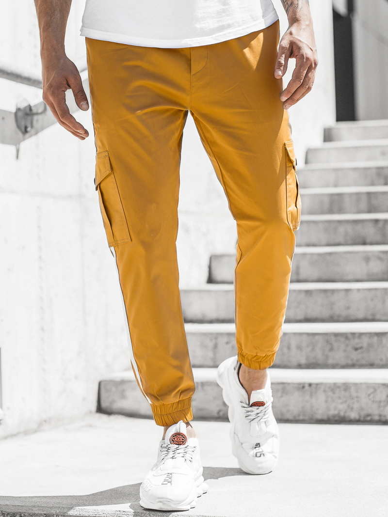 Férfi nadrág jogger camel OZONEE DJ/5580