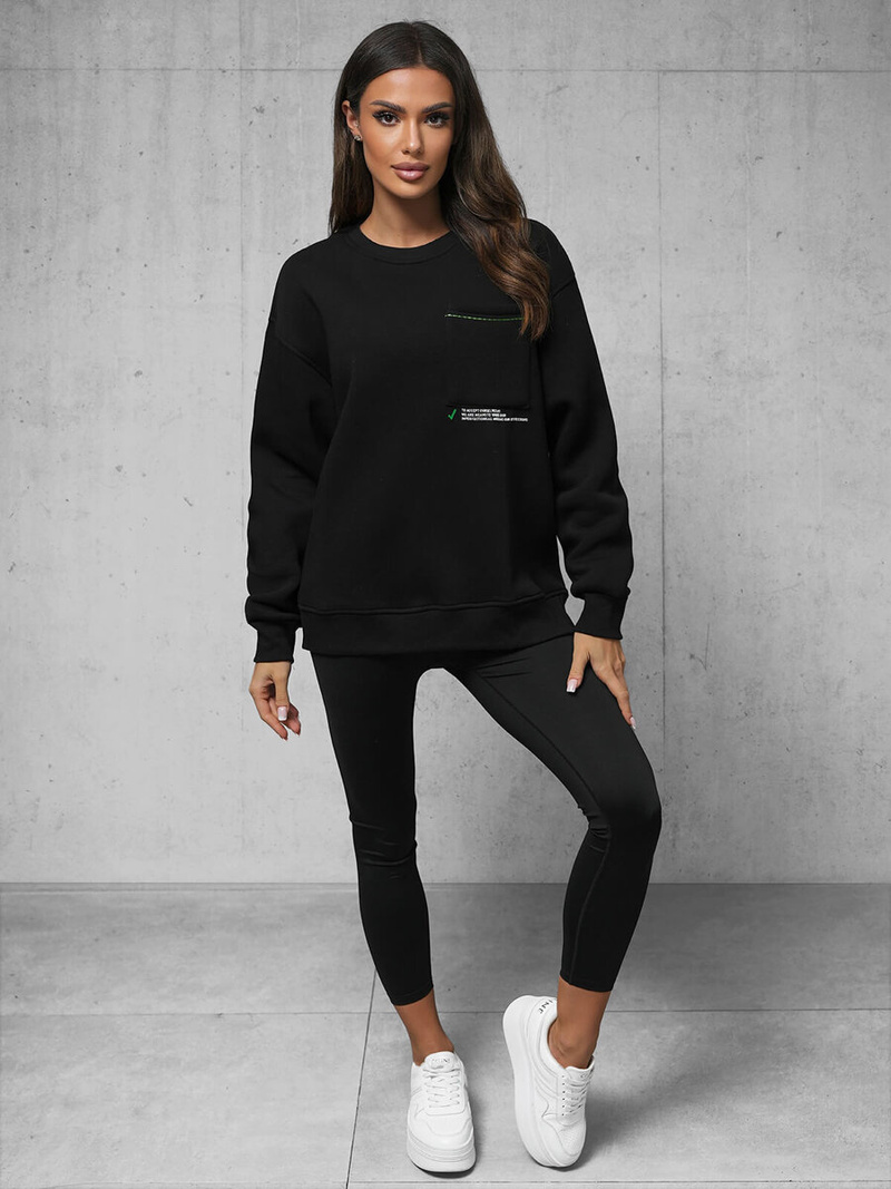 Pulóver fekete OZONEE O/SWE23022Z