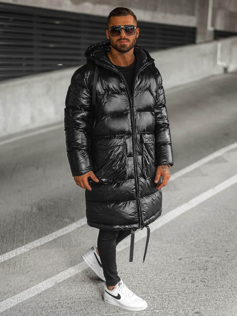 Férfi téli kabát fekete OZONEE O/M3205Z