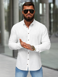 Férfi Ing Fehér OZONEE O/V143