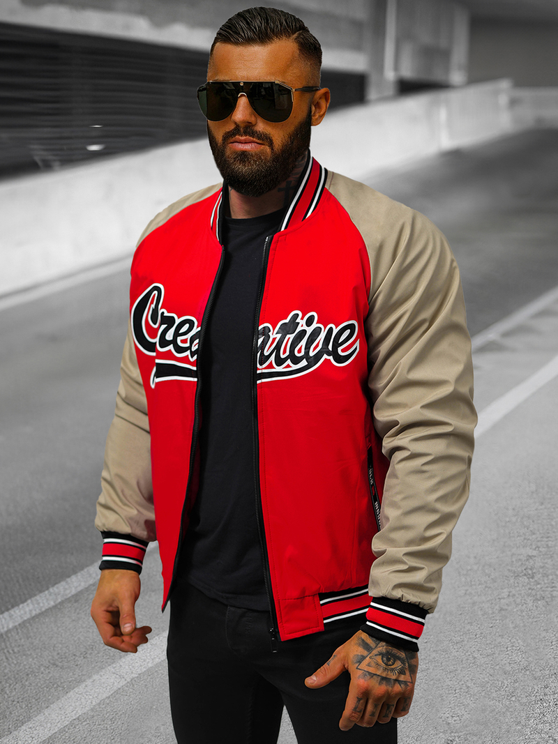 Férfi dzseki piros OZONEE JS/84M3011/270