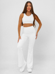 Női leggings széles lábakkal fehér OZONEE JS/17K587/1