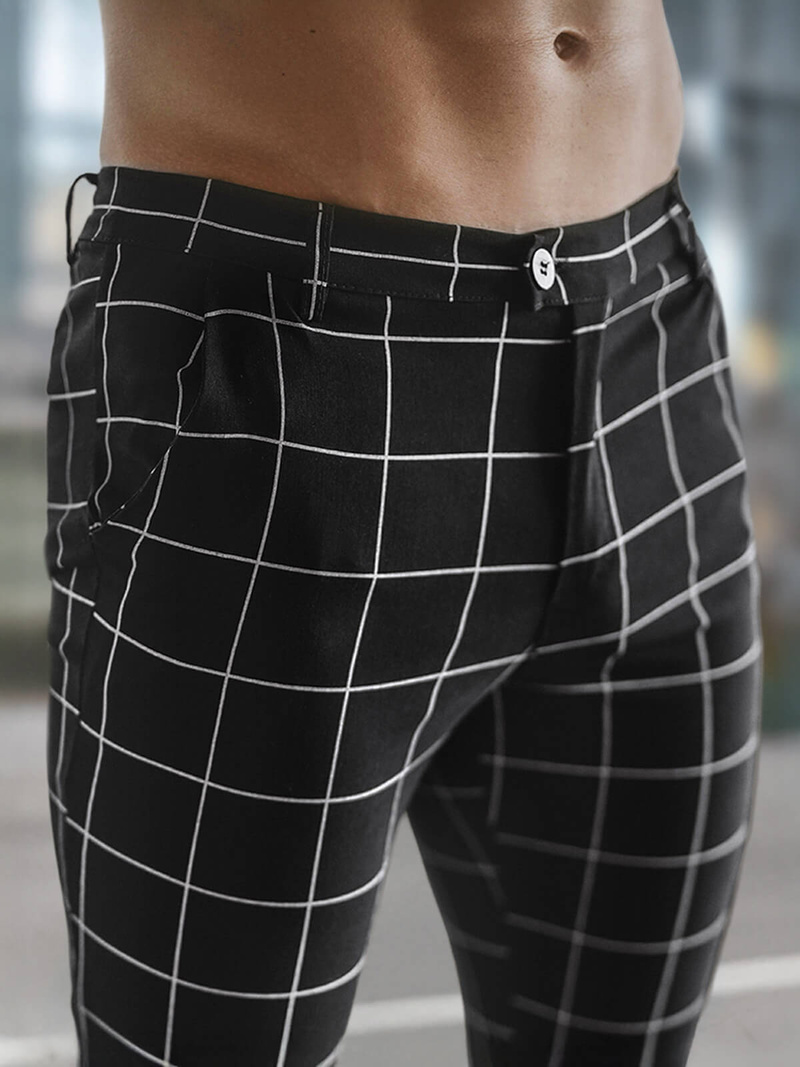 Férfi Chino Nadrág Fekete OZONEE O/P4009Z