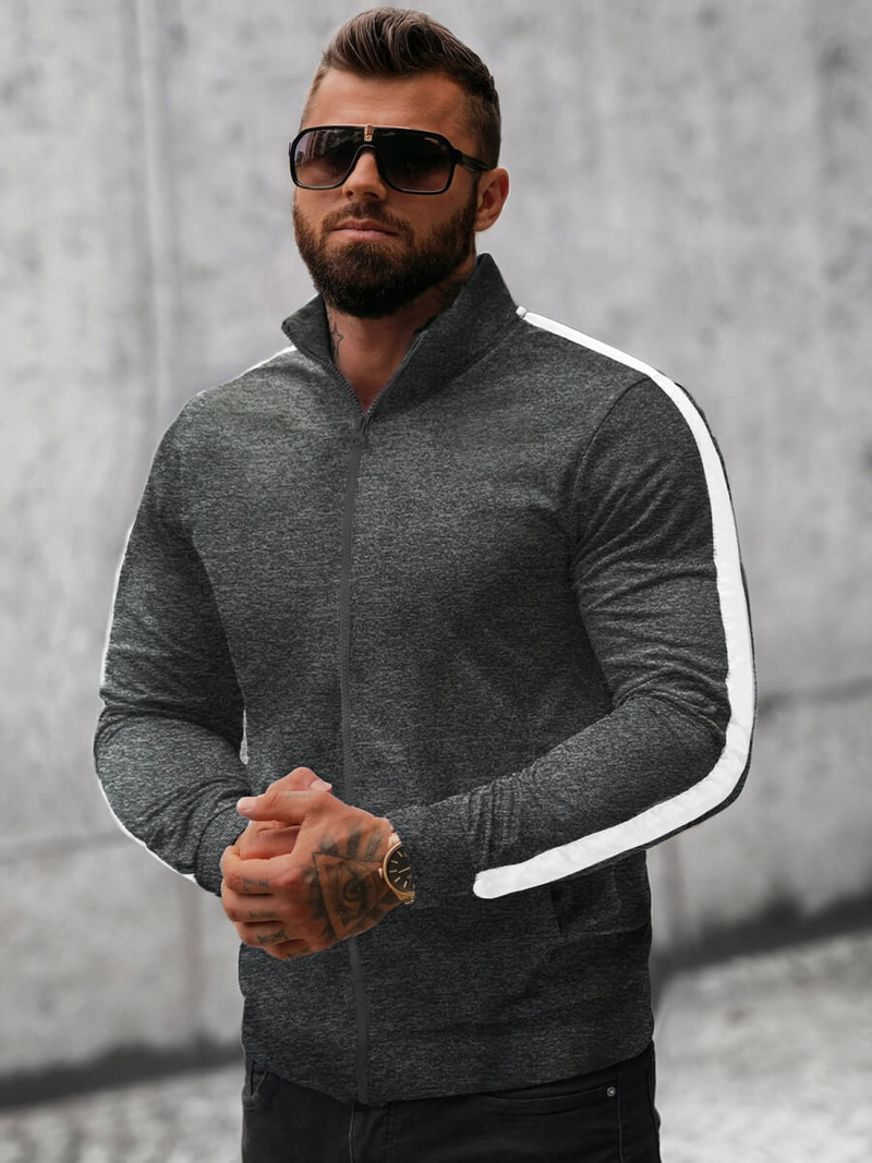 Férfi Pulóver Grafit OZONEE O/8B160/5