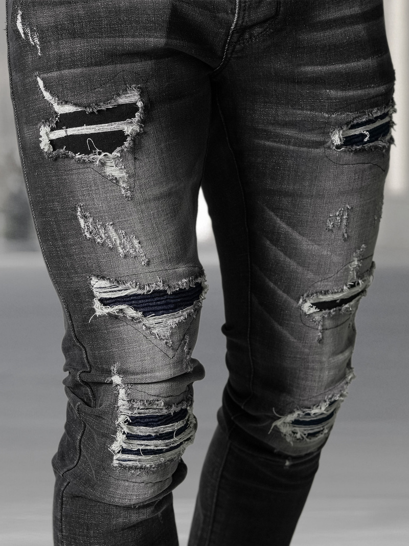 Férfi farmer nadrág fekete OZONEE NB/MP0075NZ