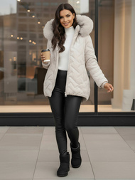 Női téli kabát Világos-Szürke OZONEE JS/16M9296/280Z