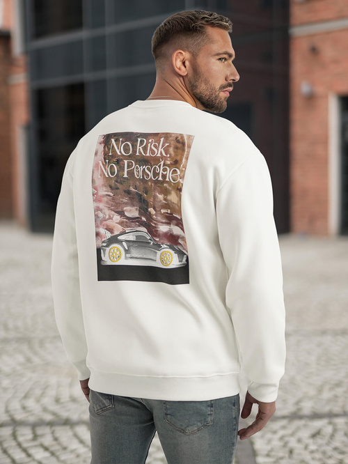 Férfi Pulóver Fehér OZONEE JS/65B3918/1