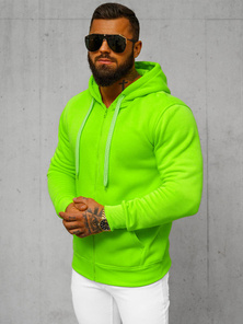 Férfi kapucnis pulóver zöld neon OZONEE JS/2008Z
