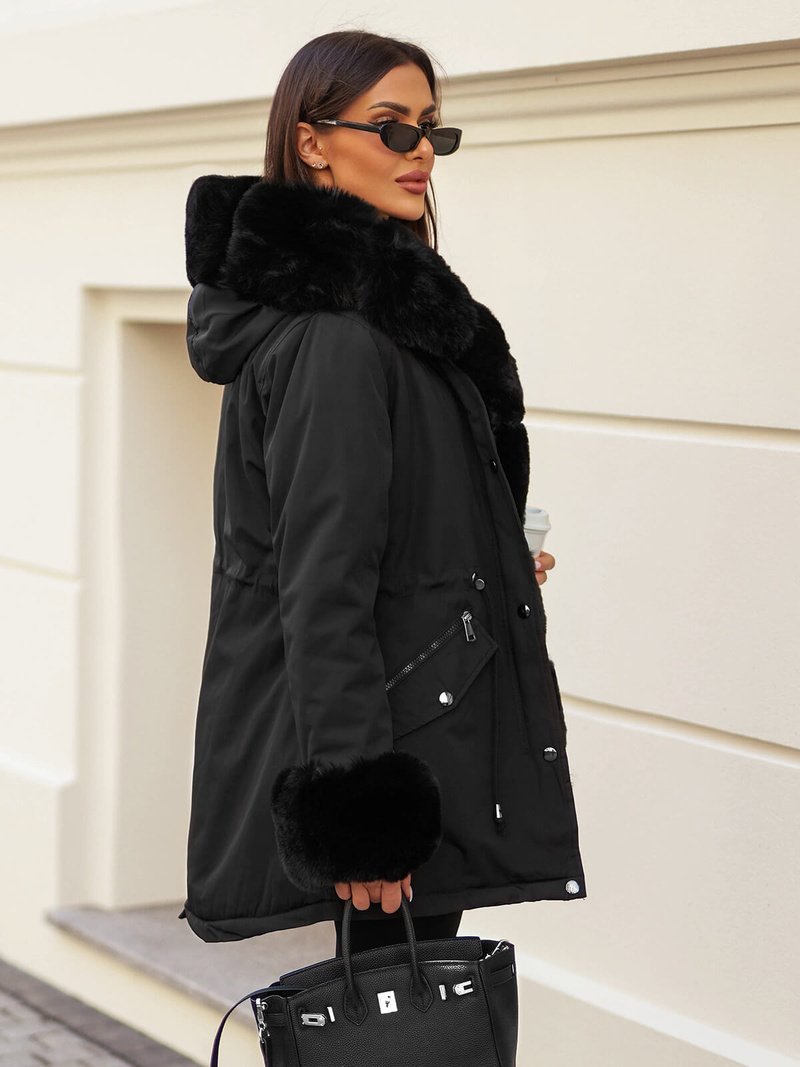 Női téli kabát Fekete OZONEE JS/16M9062/392Z