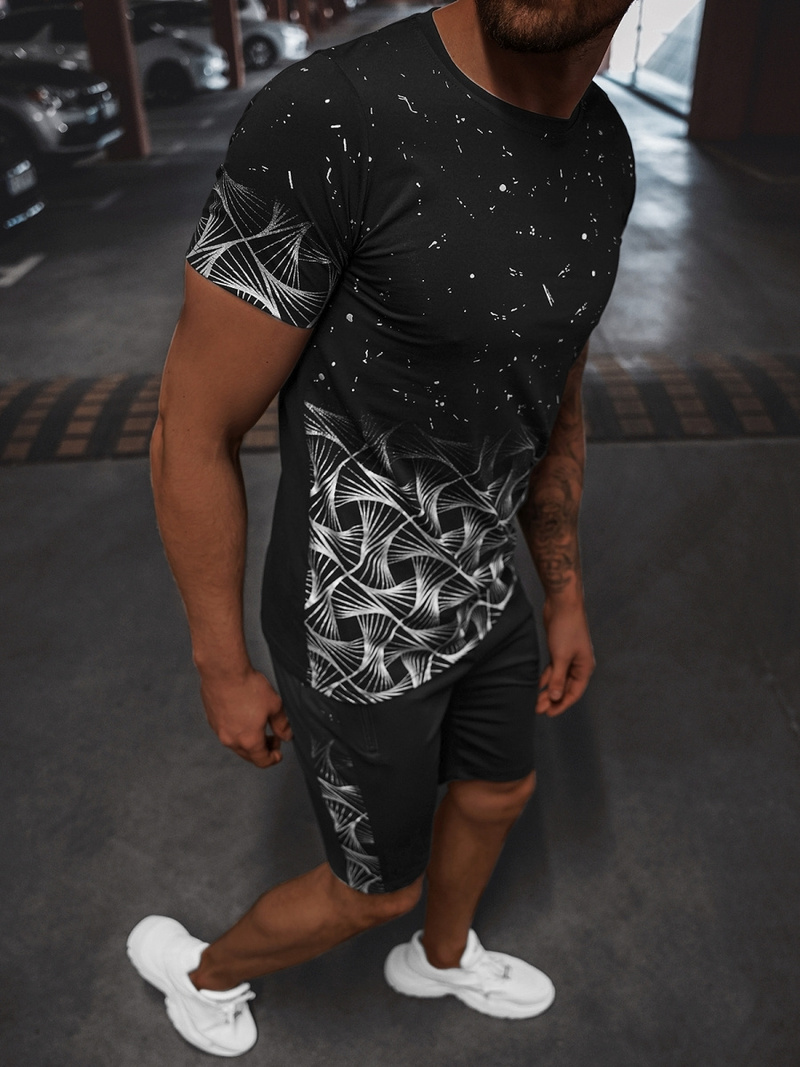 Férfi Szabadidő Együttes Fekete-Ezüst OZONEE O/HM751