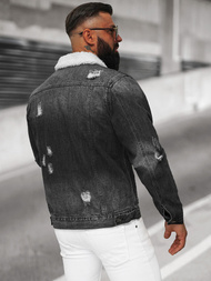 Férfi farmer dzseki SHERPA fekete OZONEE NB/MJ502NZ