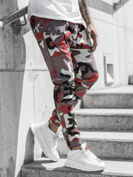 Férfi nadrág jogger bordó-bézs OZONEE G/11144