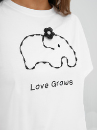 Női polo fehér OZONEE JS/RJ77247