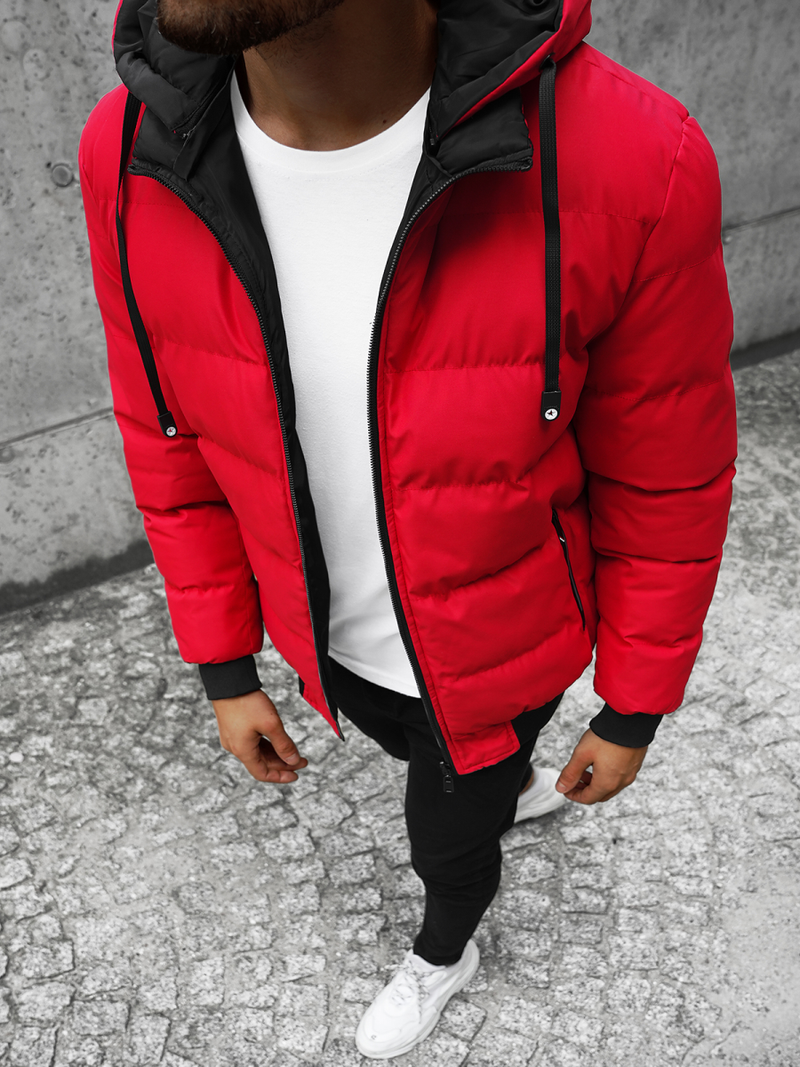 Férfi átmeneti megfordítható kabát piros OZONEE JS/M761/270