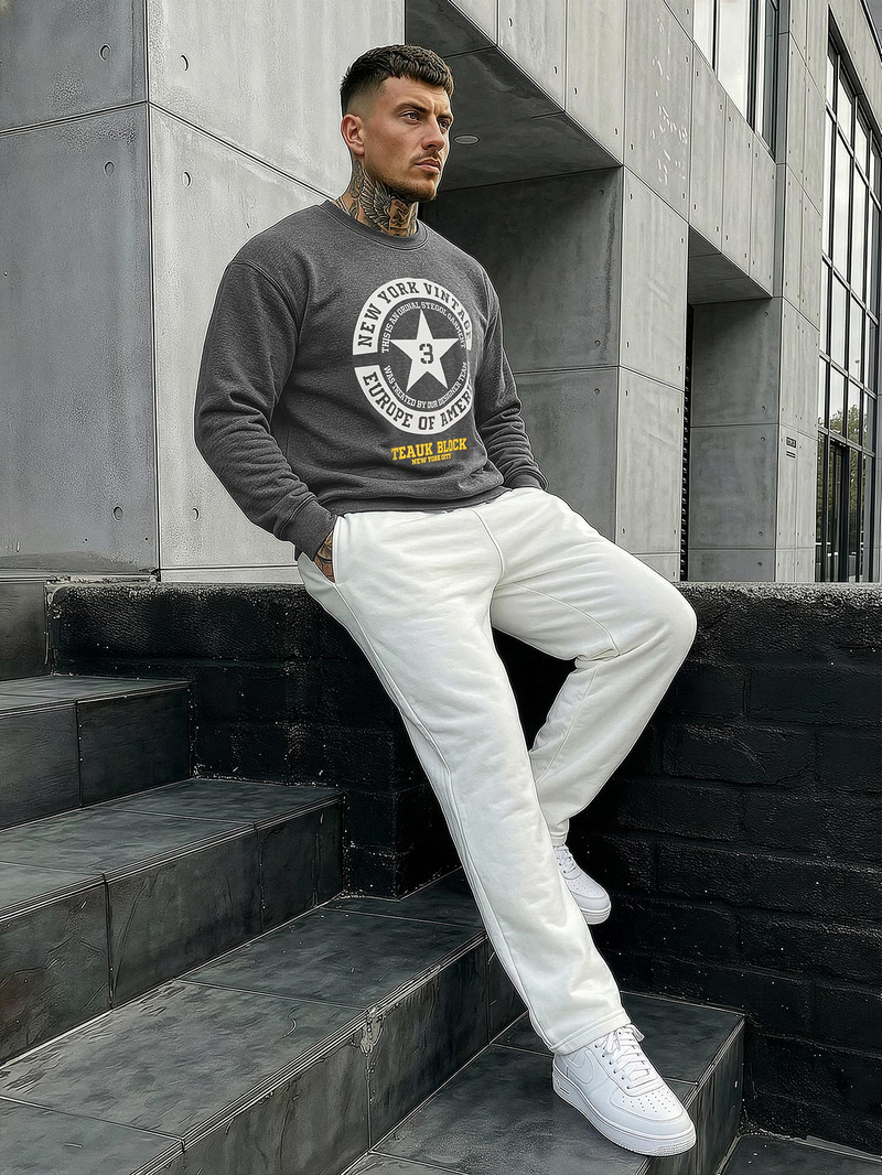 Férfi Melegítő Felső Grafit OZONEE JS/8B1768/5