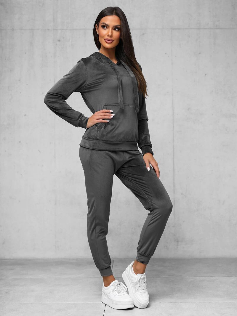 Női Melegítő Szett Velúr Grafit OZONEE JS/35C1612/5