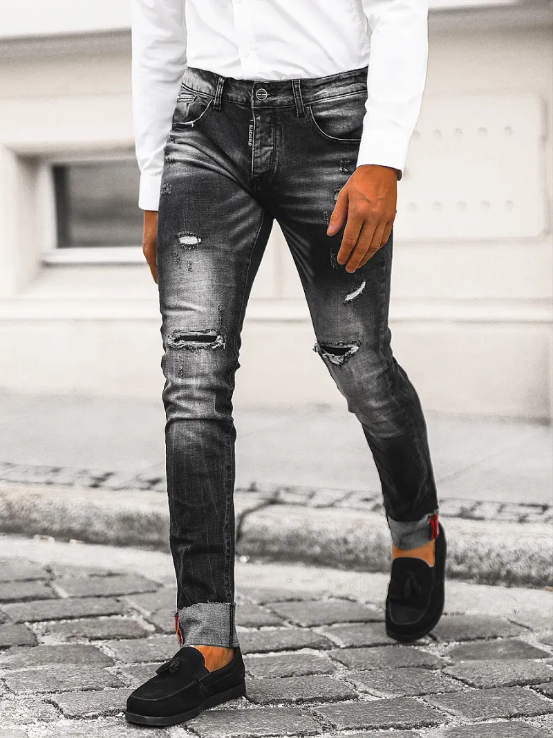 Férfi farmer nadrág fekete OZONEE NB/MP0126N