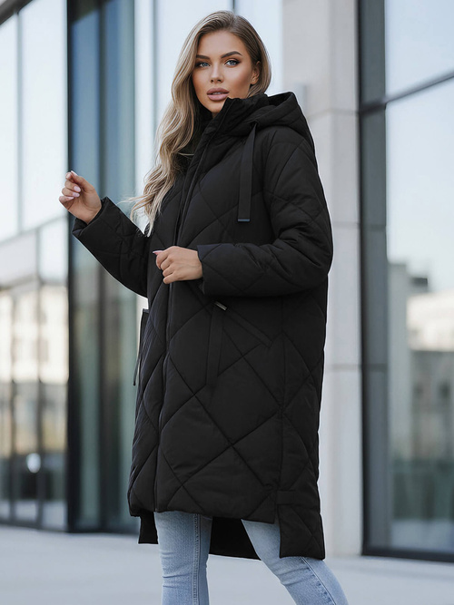 Női téli kabát fekete OZONEE JS/5M3168/392Z