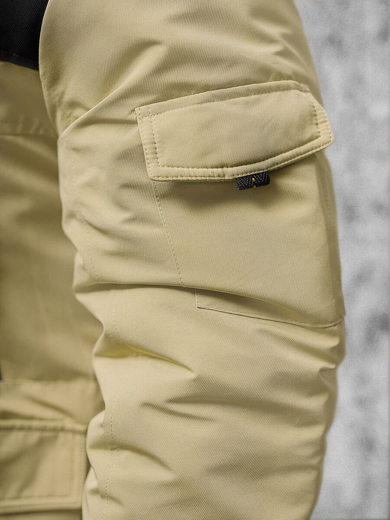 Férfi Steppelt Kabát Bézs OZONEE JS/22M322/62