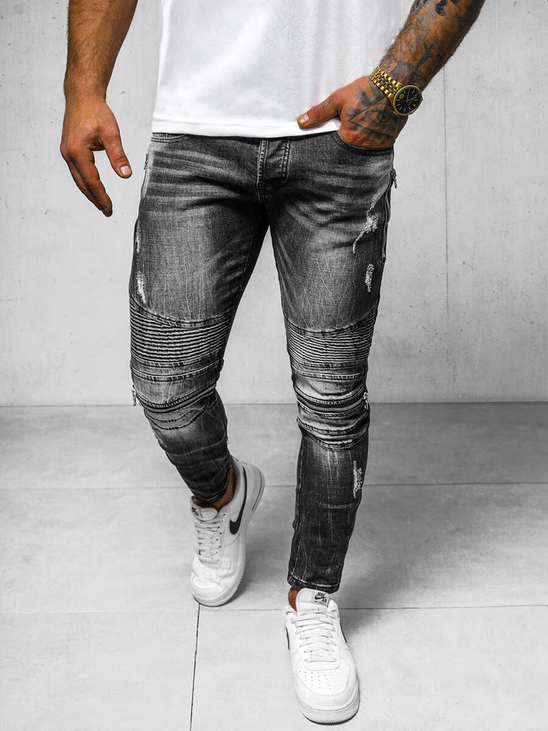 Férfi farmer nadrág Fekete OZONEE NB/MP007NZ