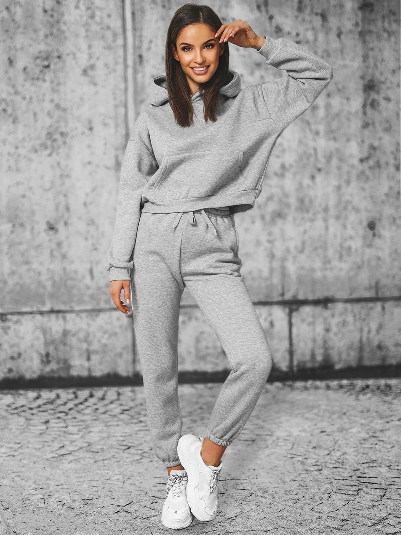 Kétrészes női tréning szett szürke OZONEE JS/8C69/2