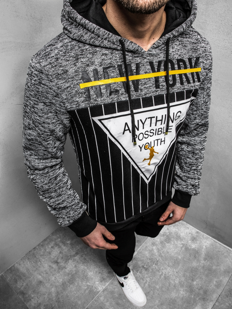 Férfi blúz grafit Szürke OZONEE JS/KS1907Z