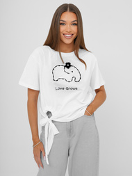 Női polo fehér OZONEE JS/RJ77247