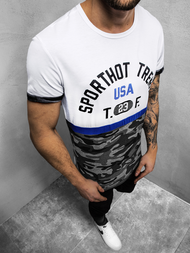 Férfi póló Fehér OZONEE JS/SS10983Z