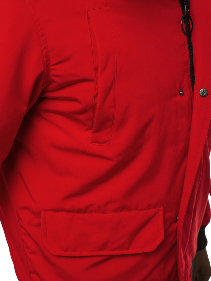 Férfi téli kabát piros OZONEE JS/2019005