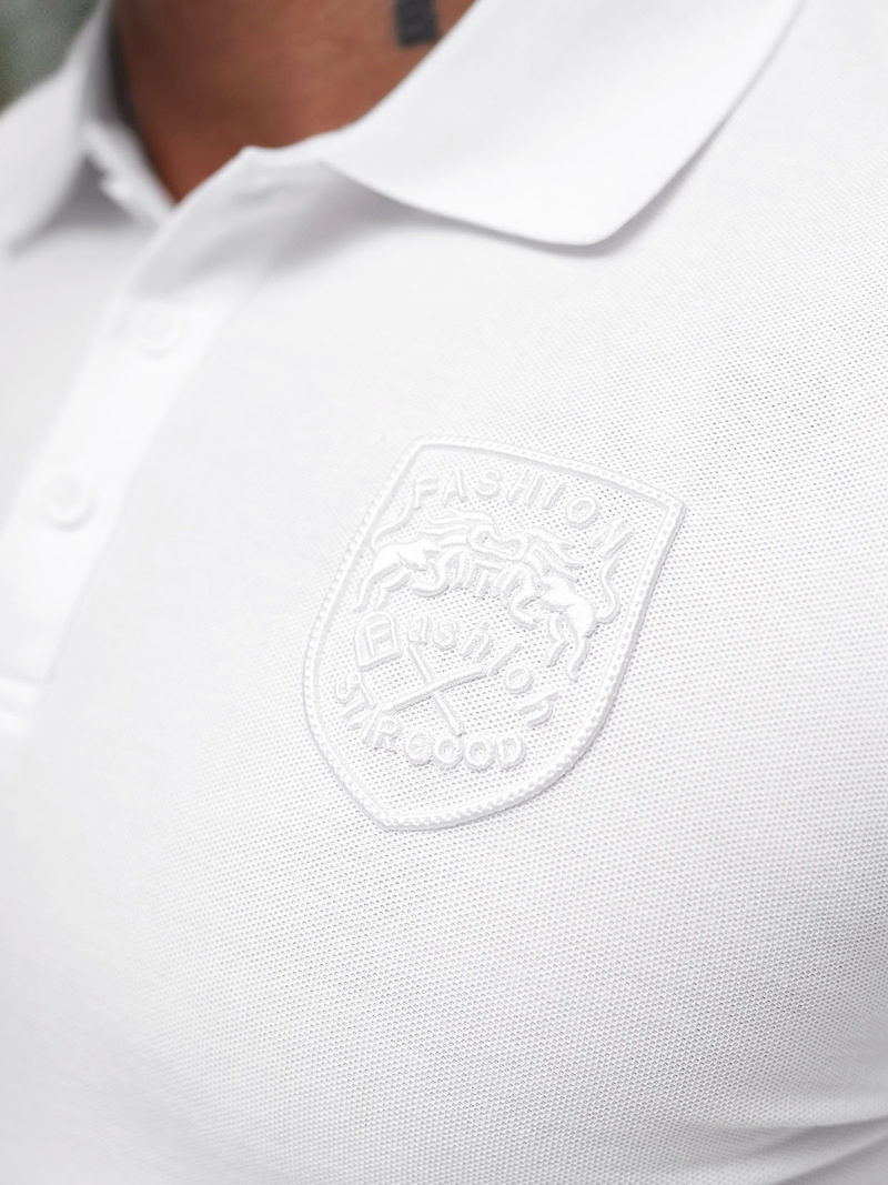 Férfi galléros póló fehér OZONEE NB/MT3142