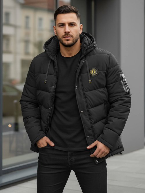 Férfi kabát fekete OZONEE JS/57M7503/392Z